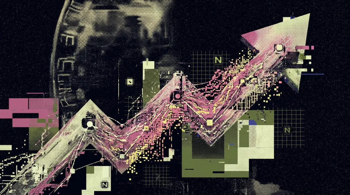Stylised illustration of a rising market chart over a digital coin background, representing prediction market transactions hitting a record 191 million in March.