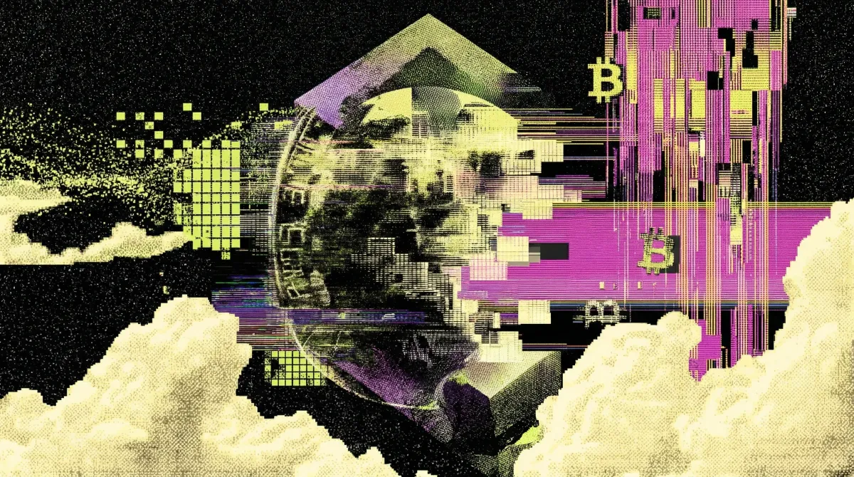 Abstract digital illustration of Bitcoin symbols and financial chart elements representing corporate Bitcoin accumulation and treasury strategy.