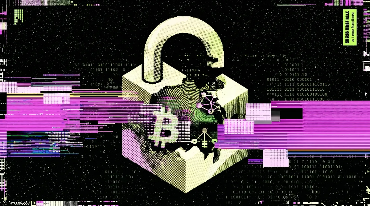 Illustration of an open padlock above a cube with a Bitcoin symbol and digital network graphics, representing Pakistan lifting restrictions on banking access for crypto companies.