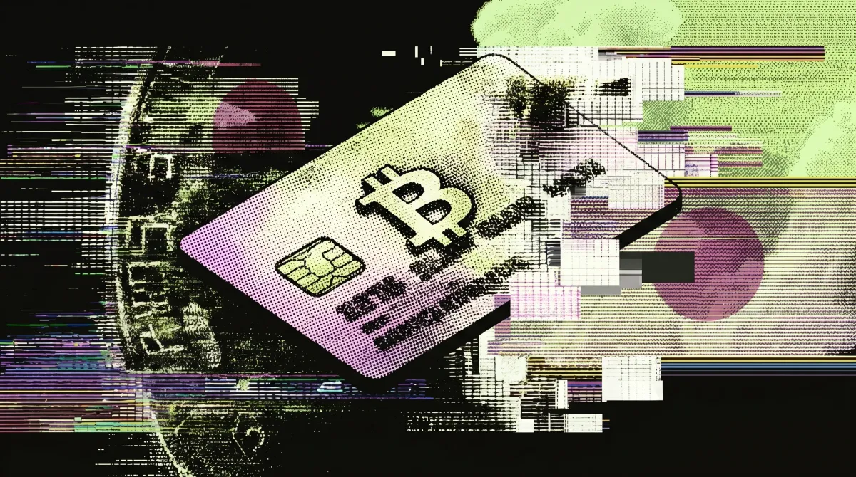 Bitcoin-branded credit card with a Japanese flag in the background, representing Japan’s first credit card for paying bills in BTC.