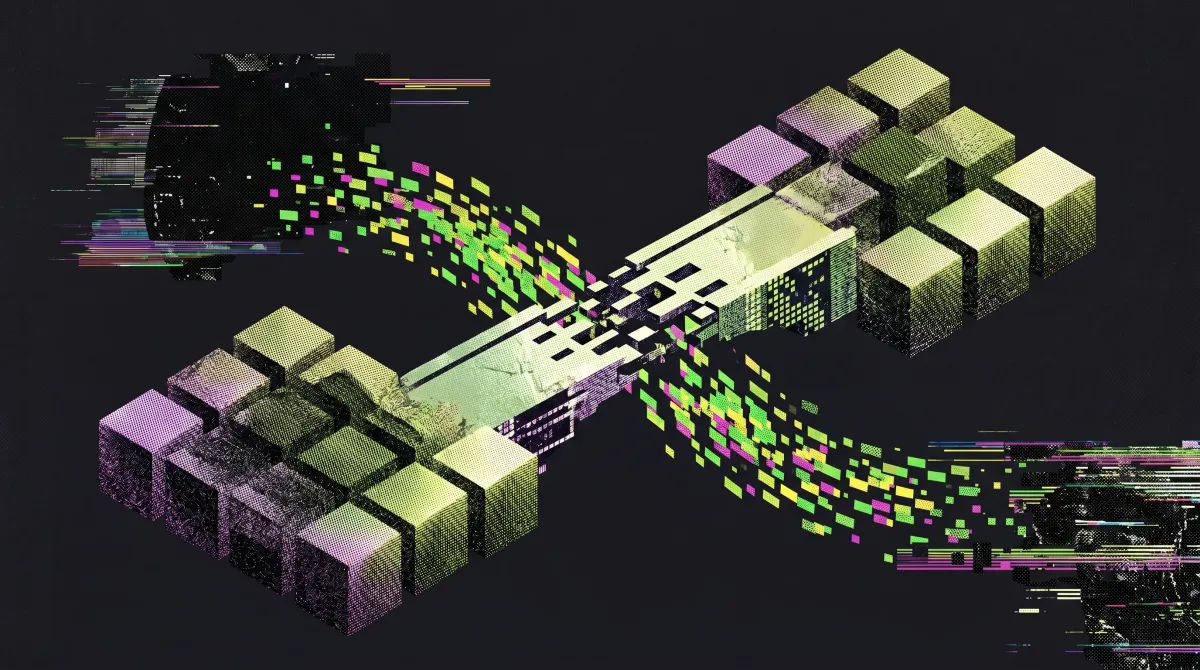 Abstract illustration of a blockchain bridge reconnecting as digital assets flow back after the Verus-Ethereum exploit recovery deal.