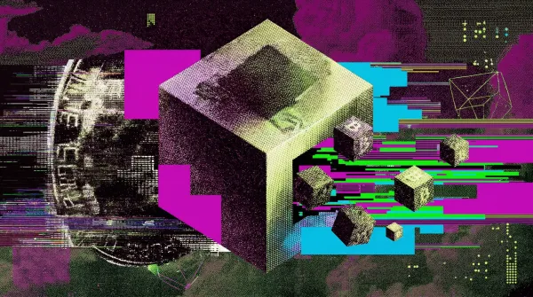 Illustration of a Bitcoin coin and digital blocks symbolising Morgan Stanley launching the first Wall Street bank spot Bitcoin ETF.