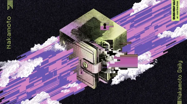 Illustration of a digital crypto wallet with a key inserted and security lock symbols, representing self-custody and control over cryptocurrency assets.