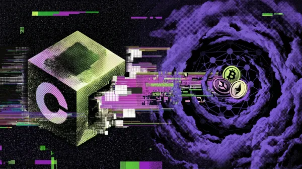 Illustration of Coinbase’s Base logo sending crypto assets through a digital AI network, representing AI-powered crypto wallet and DeFi management in ChatGPT.